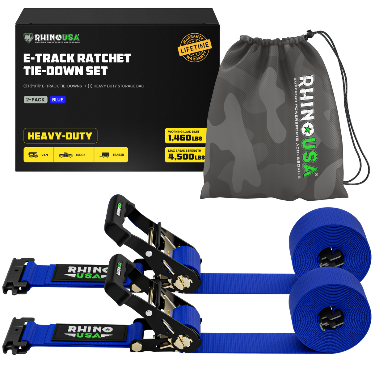 E-Track Ratchet Tie-Down Straps