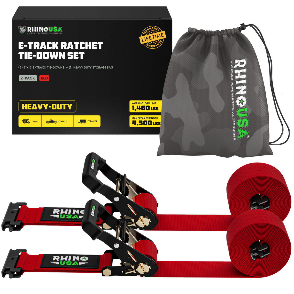 E-Track Ratchet Tie-Down Straps