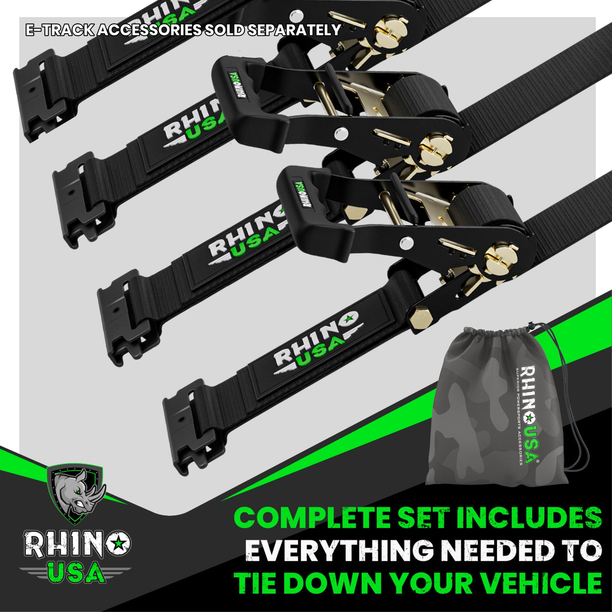 E-Track Ratchet Tie-Down Straps