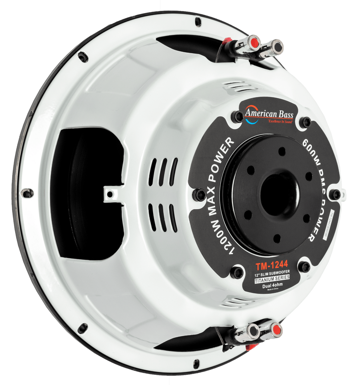 Titanium 12″ Car Subwoofer | 500 Watts RMS | Dual Voice Coil 4 Ohm (Shallow Mount)