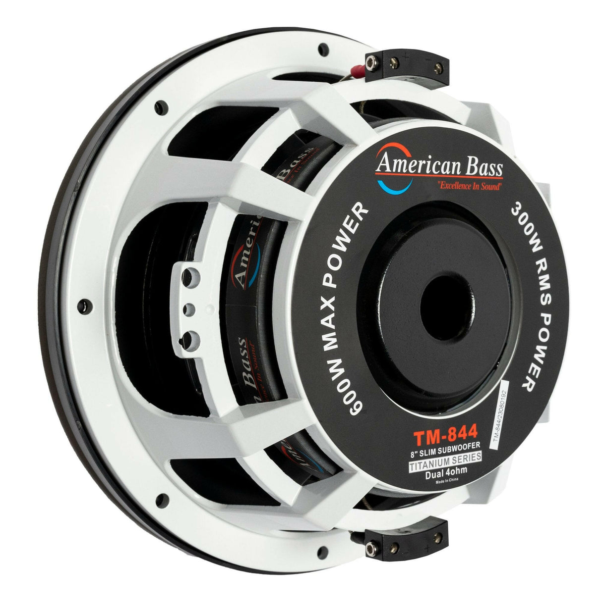 Titanium 8″ Car Subwoofer | 500 Watts RMS | Dual Voice Coil 4 Ohm (Shallow Mount)