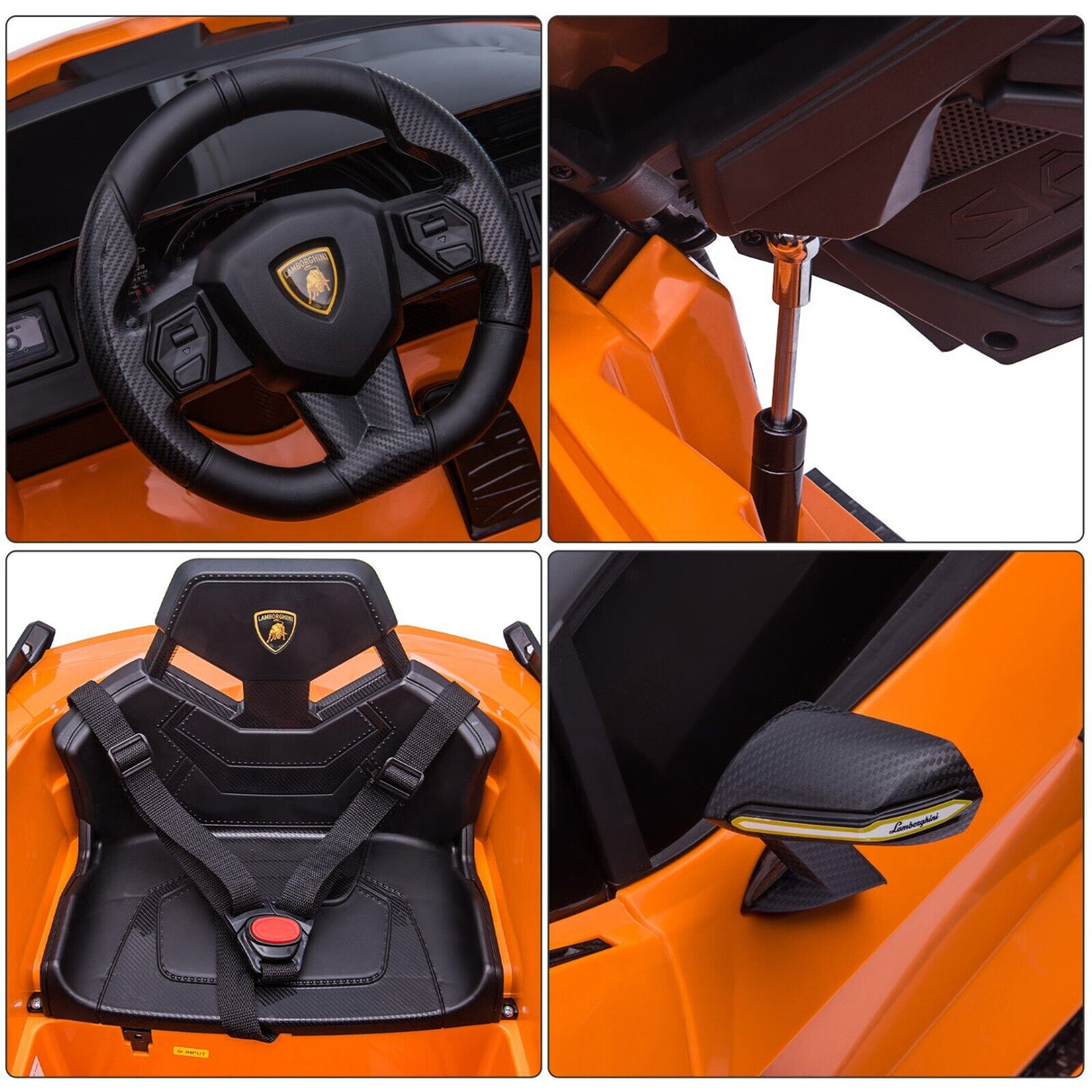 TOBBI 12V Licensed Lamborghini Sian Battery Powered Ride On Car for Kids with Remote Control