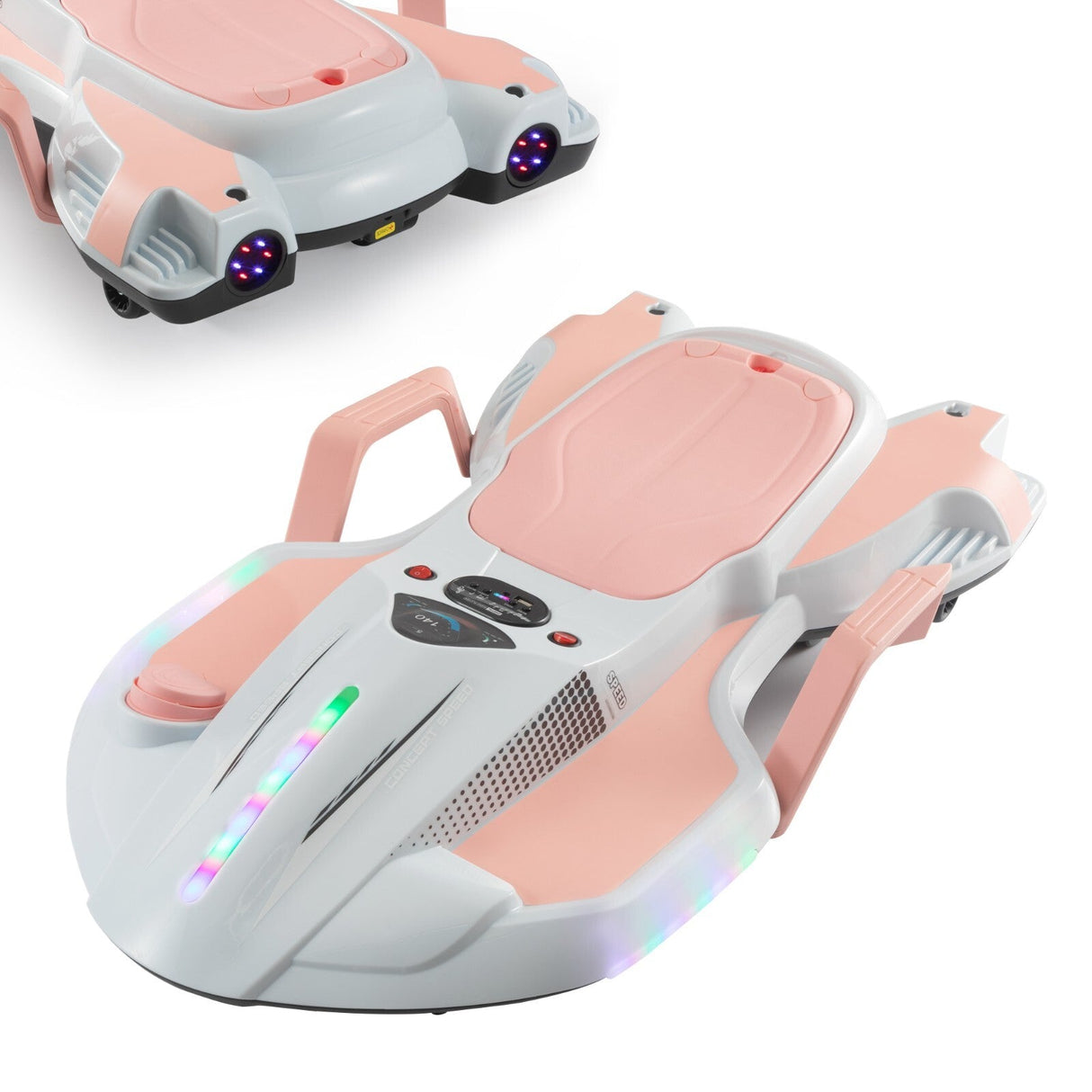 18V Battery-Powered Ride-On Drift Kart with LED Lights and Music