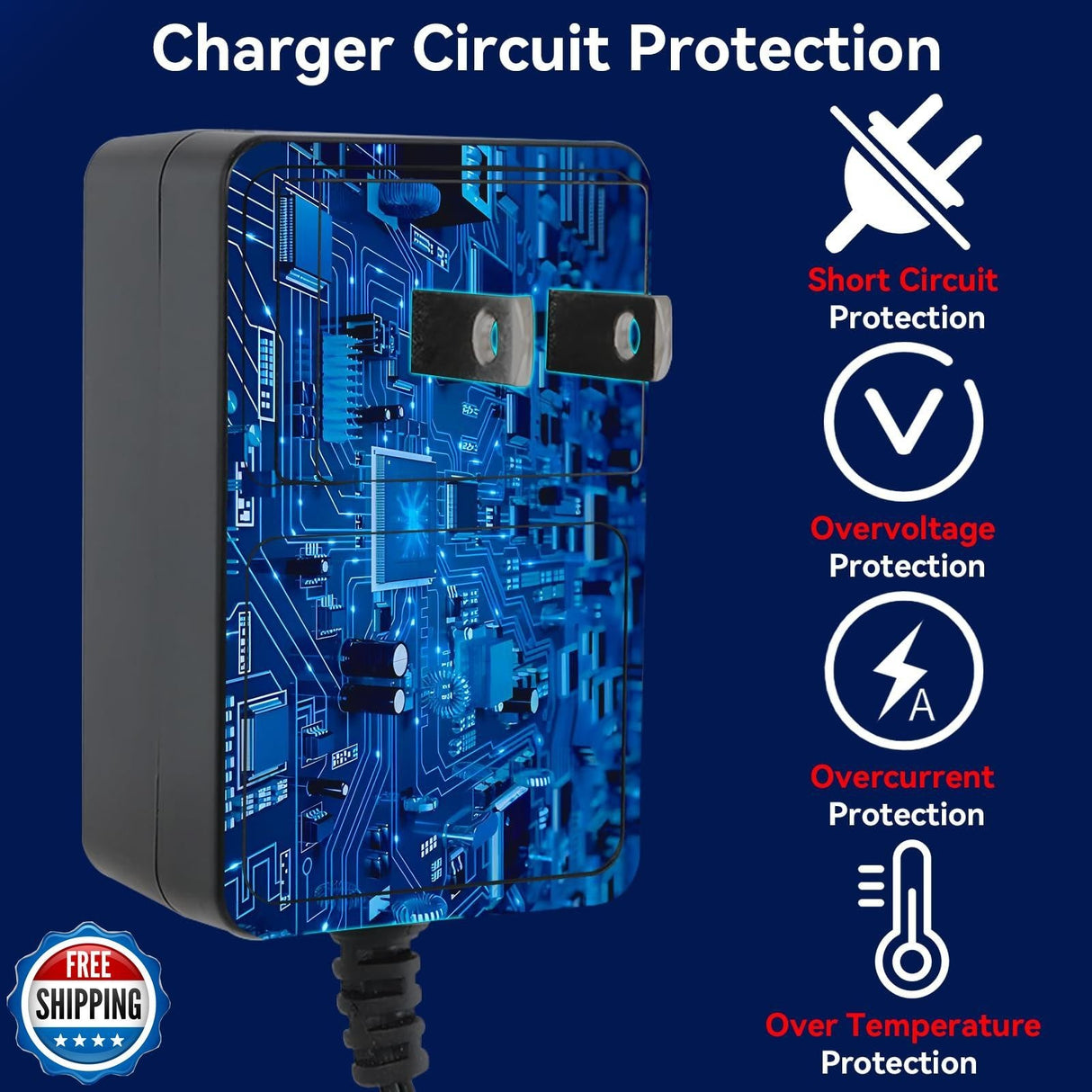 12V Battery Charger for Kids Ride-On Electric Bump Car Toy