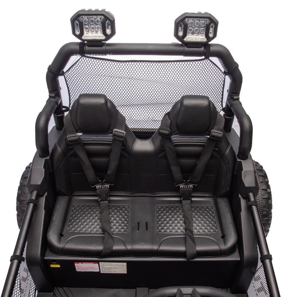 Two-Seater Kids Ride-On with Parental Remote Control, Rear Searchlight, and Bluetooth MP3 for Ages 3+