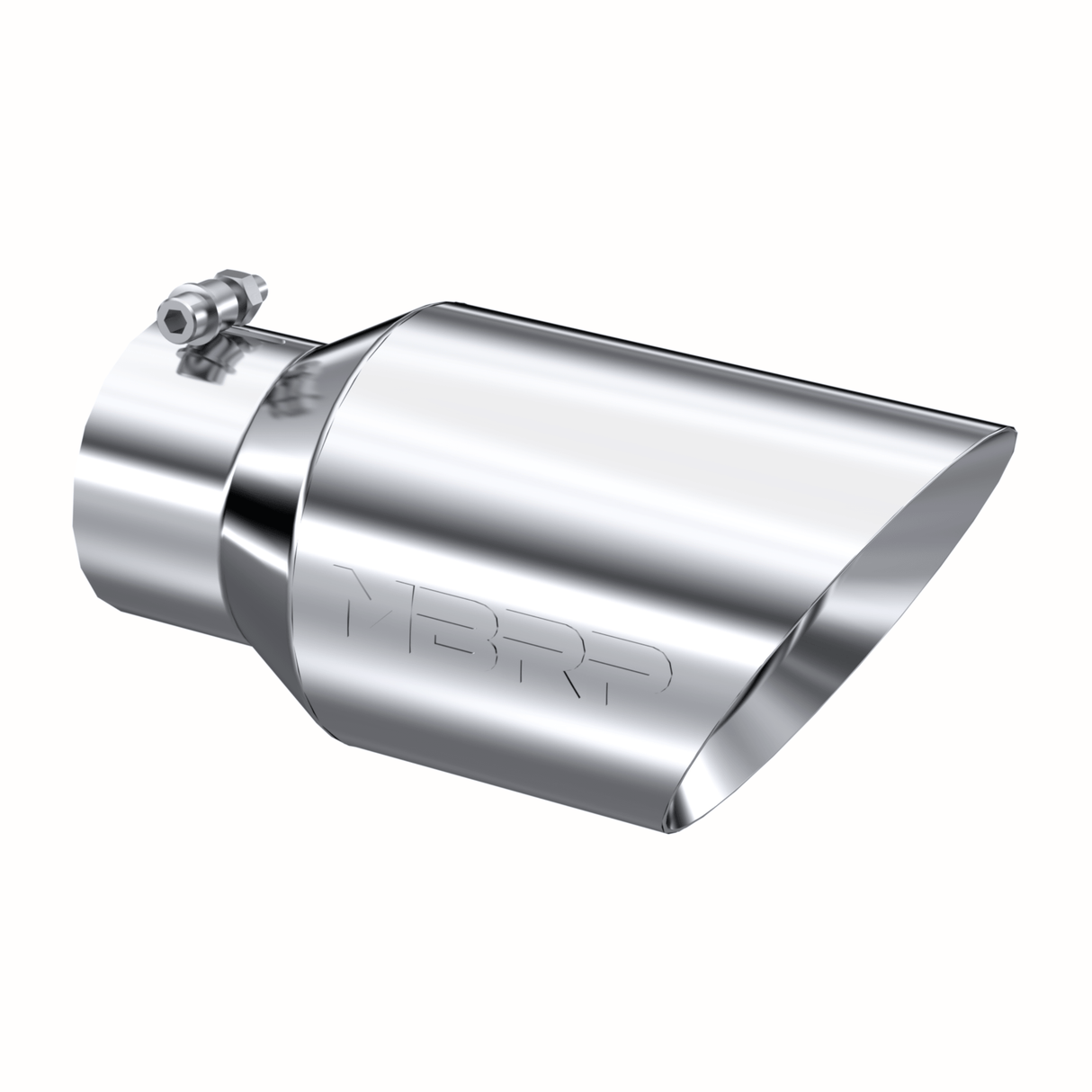 Universal Angled Dual Wall Polished Stainless Steel Exhaust Tip 4" x 6" x 12" (T5072)