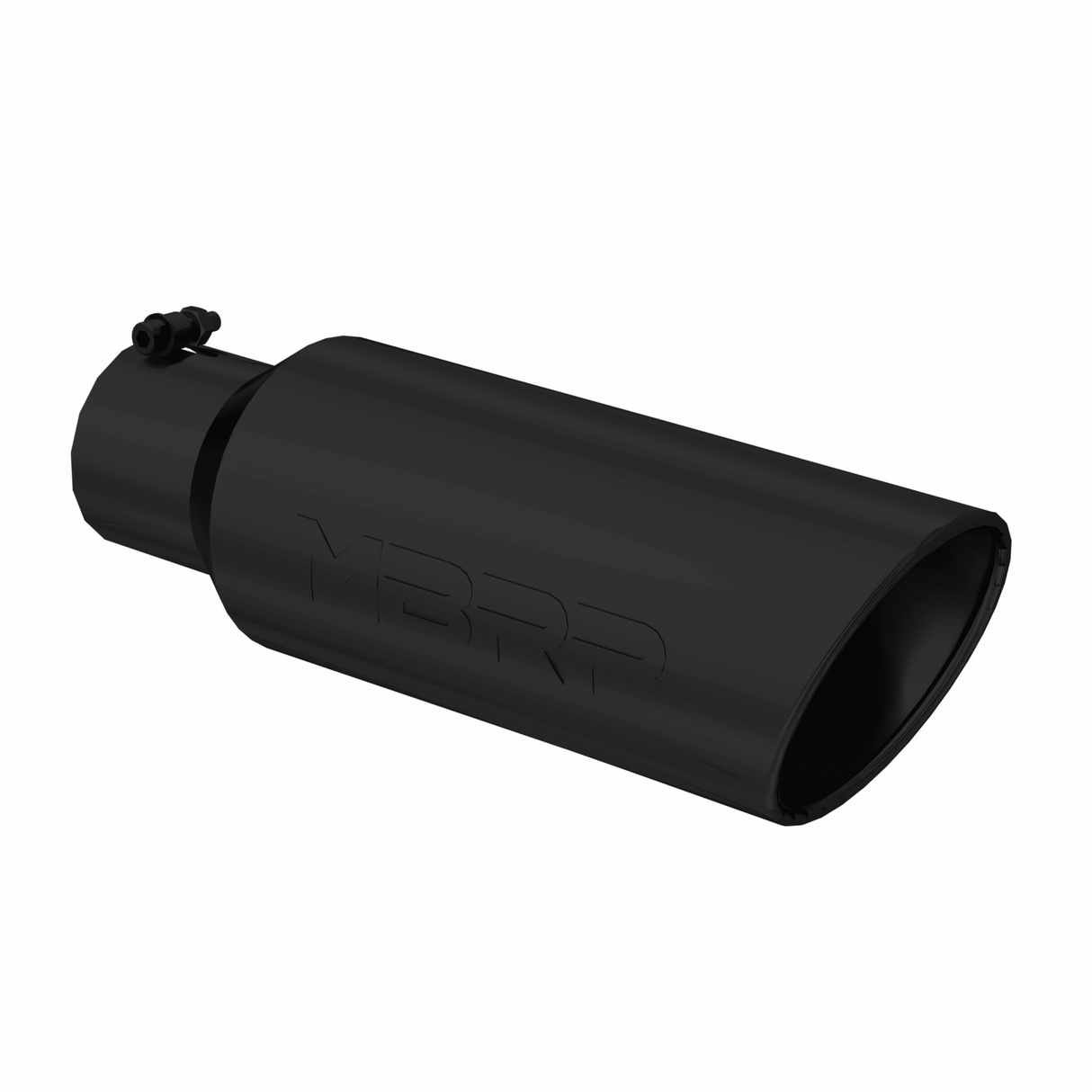 Universal Angled Rolled End Exhaust Tip Black Finish 4" - 6" x 18" (T5130BLK)