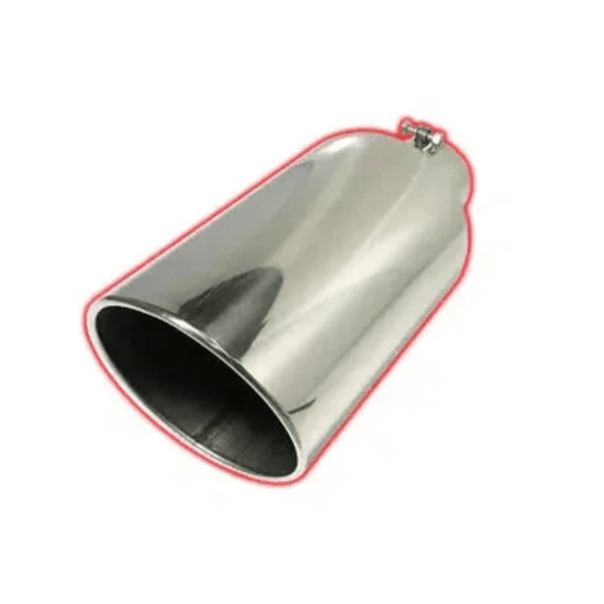 Universal Bolt-On Rolled Angle Cut Mel's Polished 304 Stainless Exhaust Tip