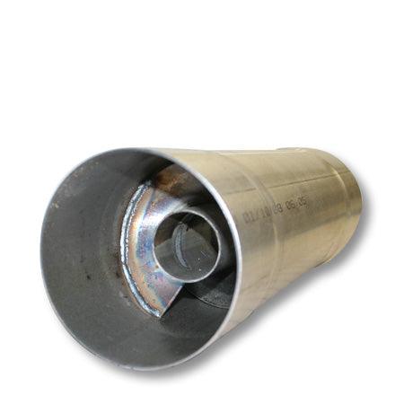 Universal Mel's Round Body Aluminized Twister Resonator 3"-5" Inlet/Outlet