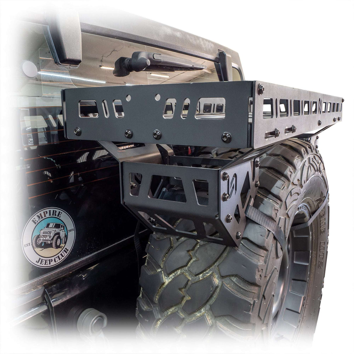 Universal Offroad Spare Tire Storage Rack - Offroad Ice Chest Carrier Turn Offroad