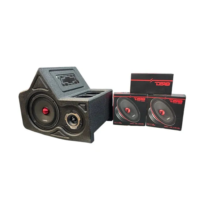 Mini Center Console Chevy/GMC 88-94 OBS Bundle (2) DS18 PRO-X64.BM & (2) Tweeters Moon Car Stereo