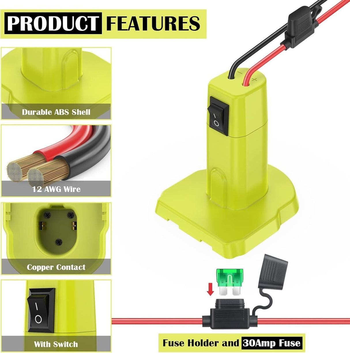 18V Power Wheels Adapter for RC Toys with Enhanced Safety Features