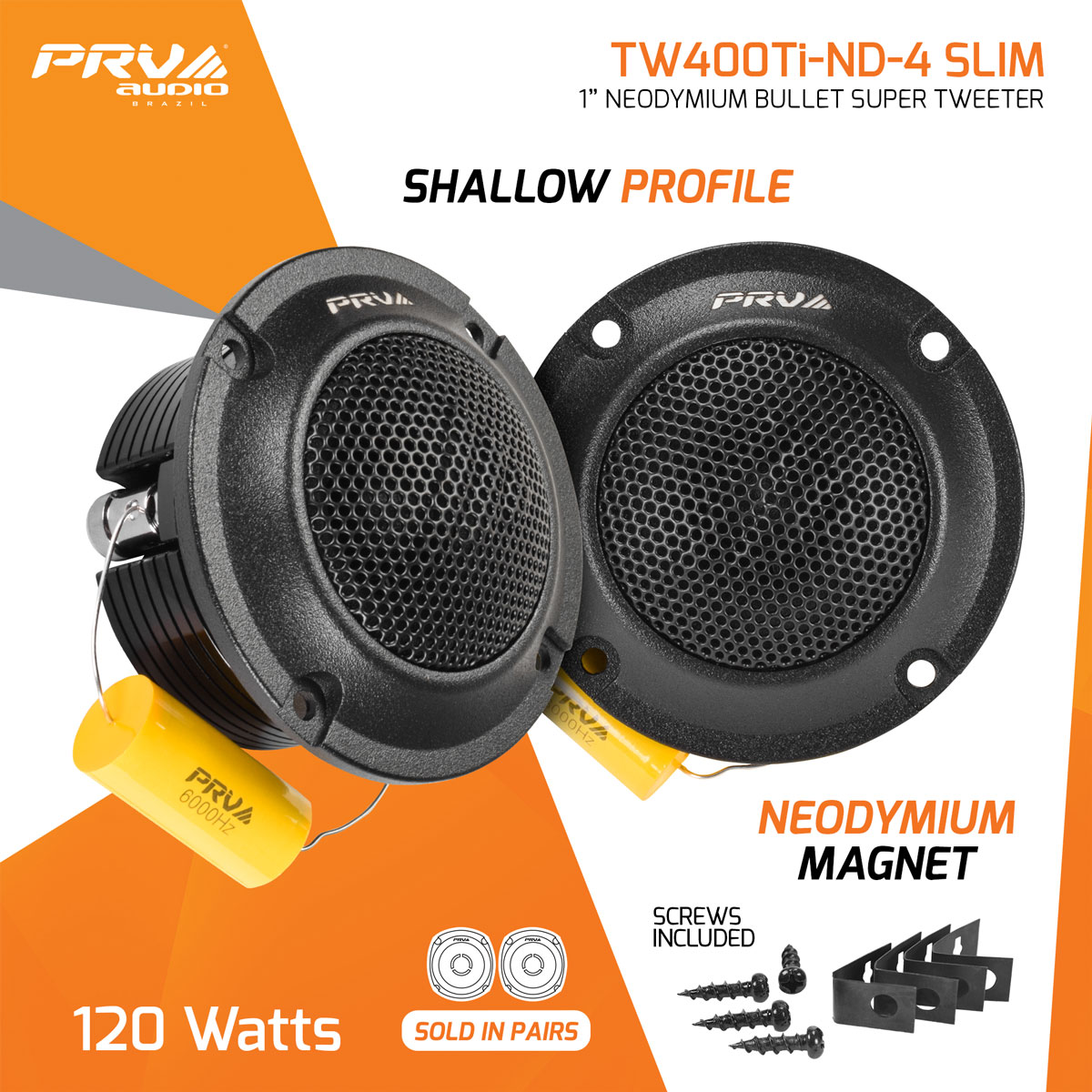 PRV TW400Ti-Nd-4 SLIM (PAIR) Tweeter PRV Audio