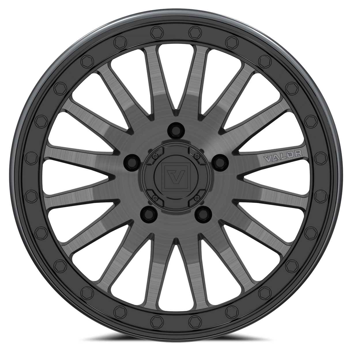 V06 Brushed Gunmetal UTV Beadlock