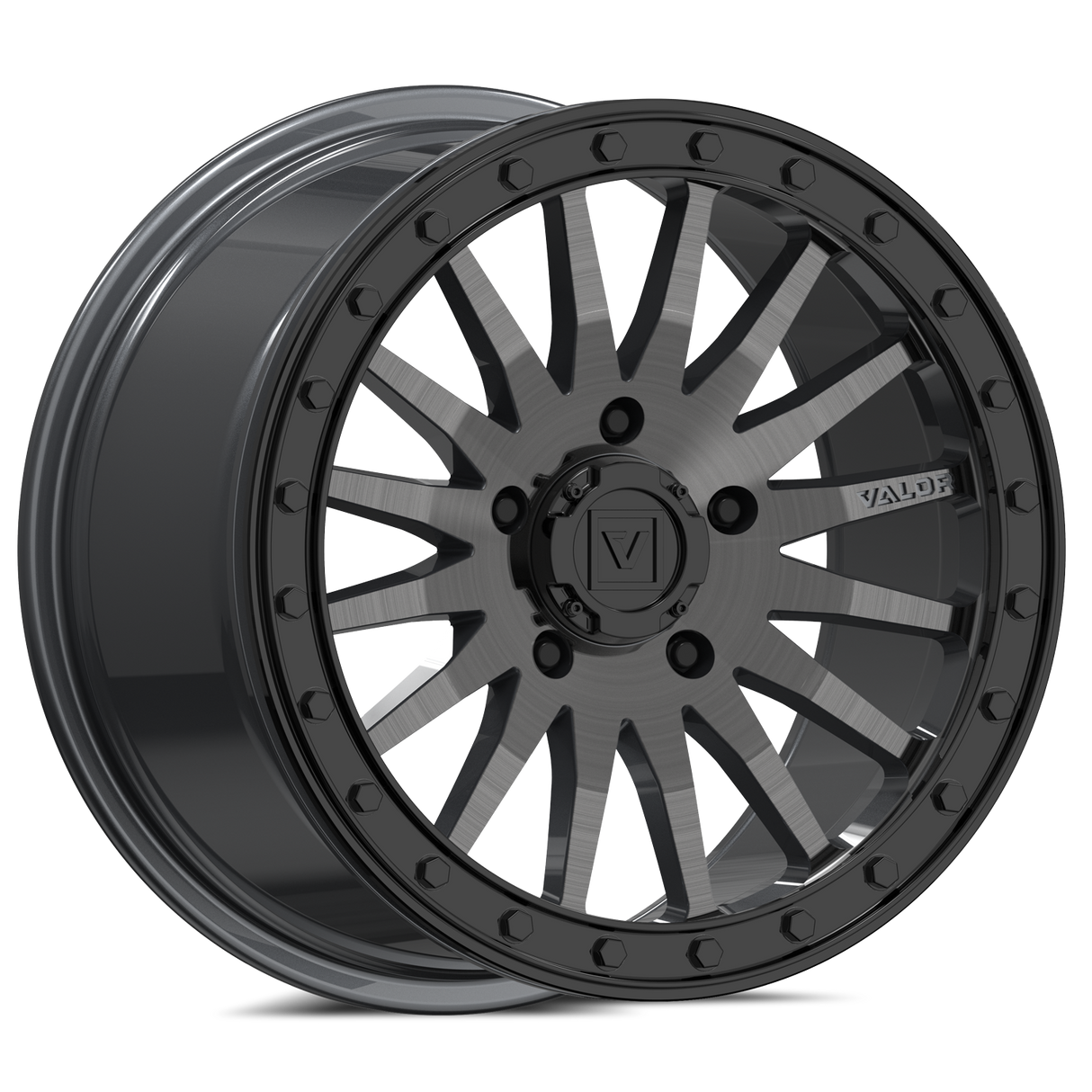 V06 Brushed Gunmetal UTV Beadlock