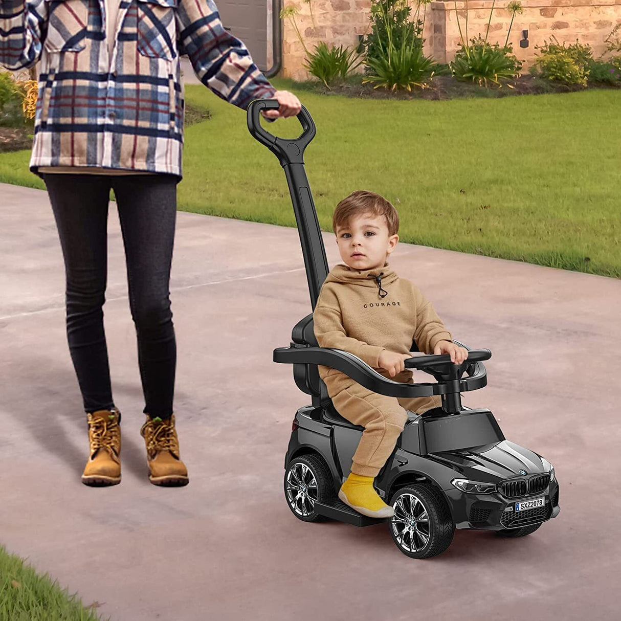 Versatile 4-in-1 Push Cars for Toddlers with LED Lights and Music