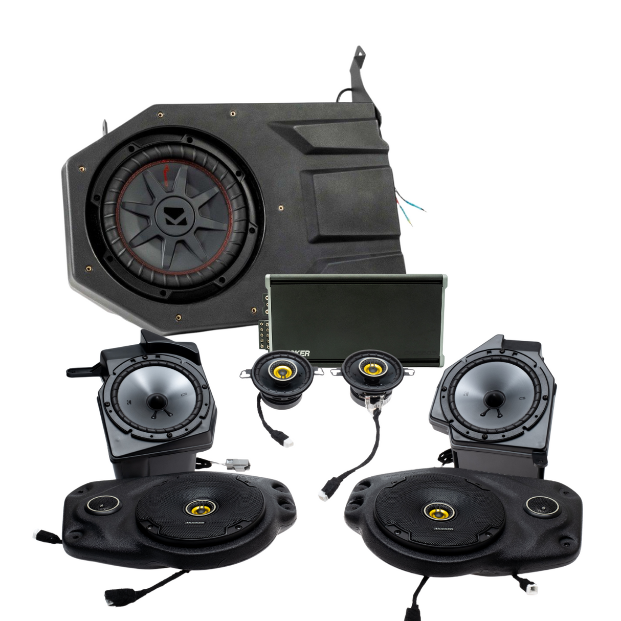 Kicker Plug & Play Full System 5-Channel, 8-Speakers CS, Sub Bundle | '18- '23 JL Wrangler/ '20- '23 JT Gladiator