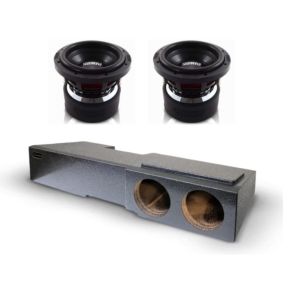 (2) Sundown Audio X8 v4 & Chevy Crew Cab 14-18 Dual 8" Subwoofer Box Combo Sundown Audio