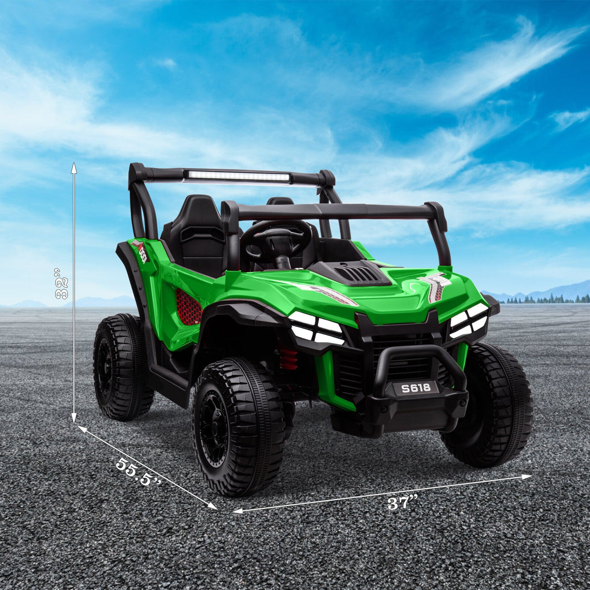 24V Kids Electric 2-Seater Off-Road UTV Truck Ride-On Car with 4WD and 80W Motor