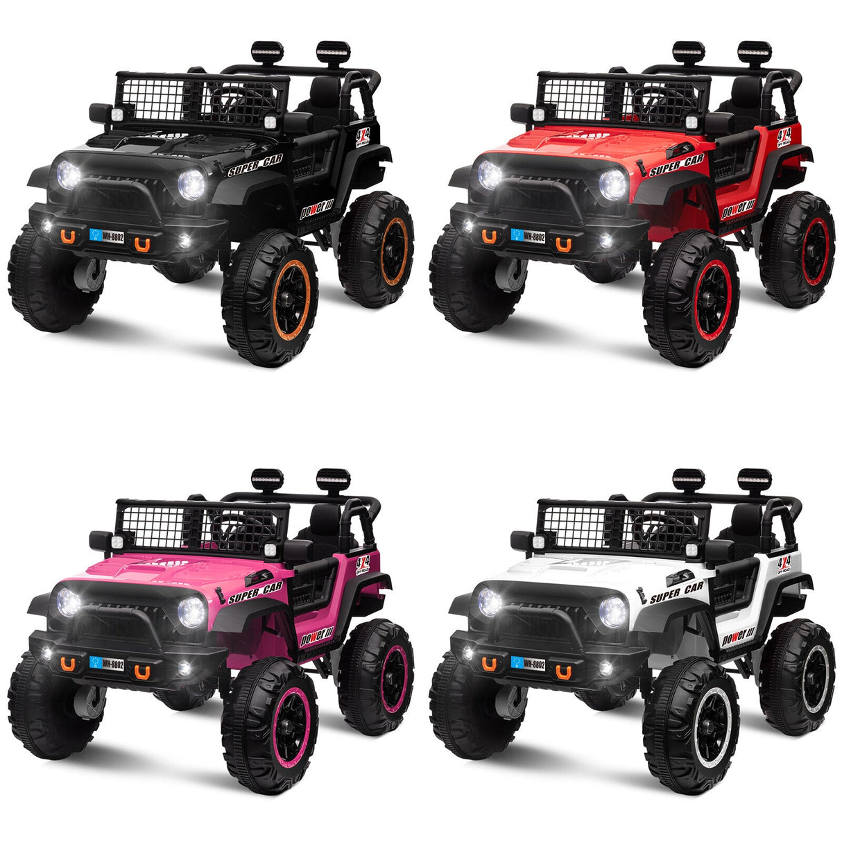 Kids 24V Electric Ride-On Truck with 2WD/4WD Switch and Dual Seats
