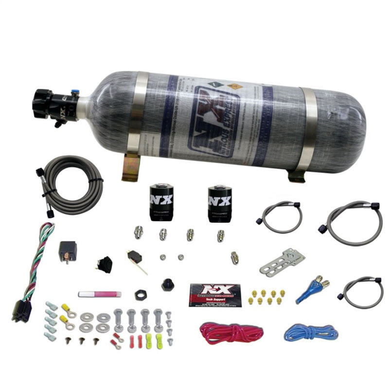 Kit d'azote à buse unique Nitrous Express pour tous les moteurs Ford EFI avec bouteille composite