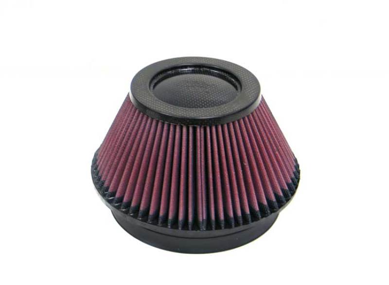 Filtre à air conique rond universel en fibre de carbone K&N 6 po ID de bride centré/7,5 po B OD/4,5 po T OD/4 po H