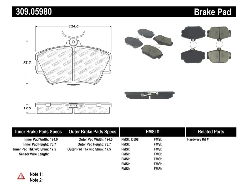 Plaquettes de frein StopTech Performance