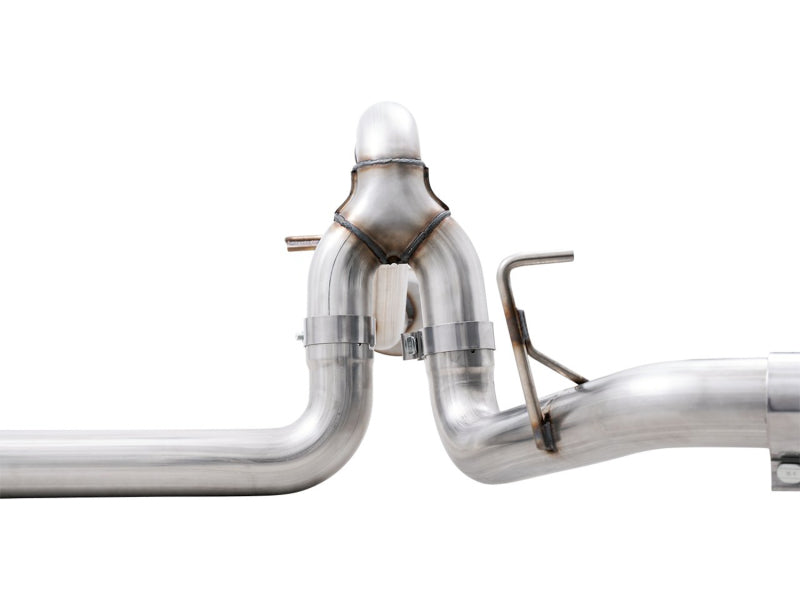 AWE 0FG 21+ Ford F150 Échappement arrière double divisé Cat-Back - Embouts noirs diamantés de 5 pouces