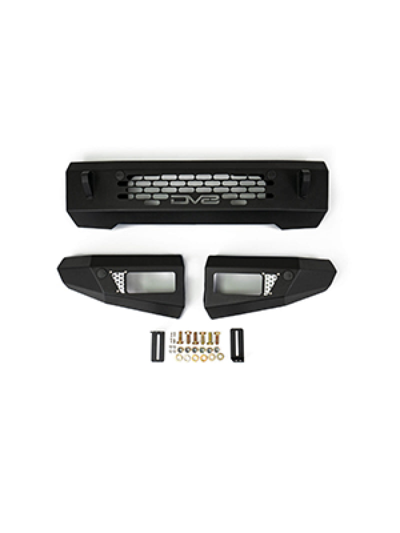 Pare-chocs DV8 Offroad 2021+ Ford Bronco - Peut accueillir une barre lumineuse à double rangée de 20 pouces et (4) supports d'éclairage pour pod de 3 pouces