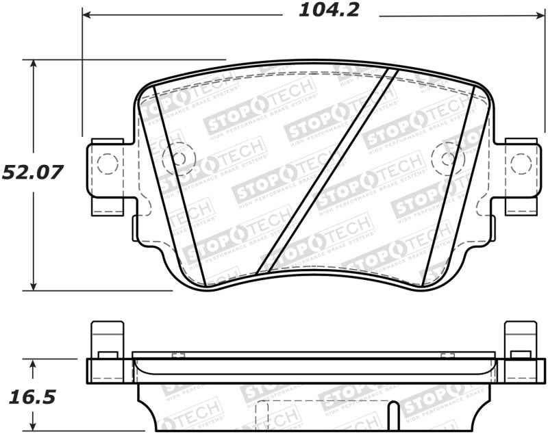 Plaquettes de frein arrière StopTech 14-19 Volkswagen GTI avec cales