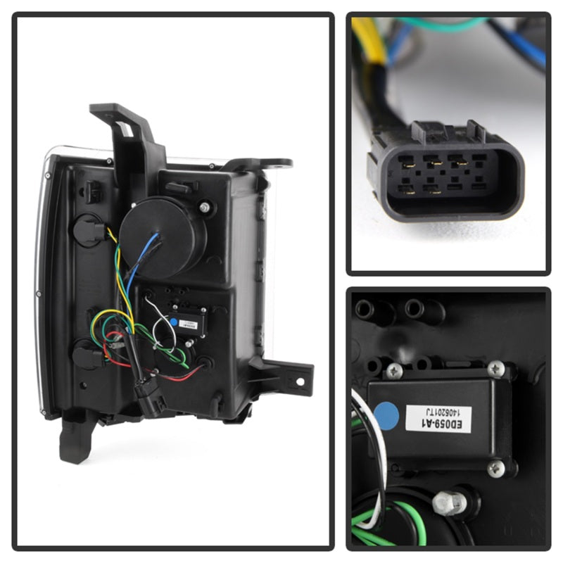 Phares de projecteur Spyder Chevy Silverado 1500 14-16 Barre lumineuse DRL Blk PRO-YD-CS14-LBDRL-BK