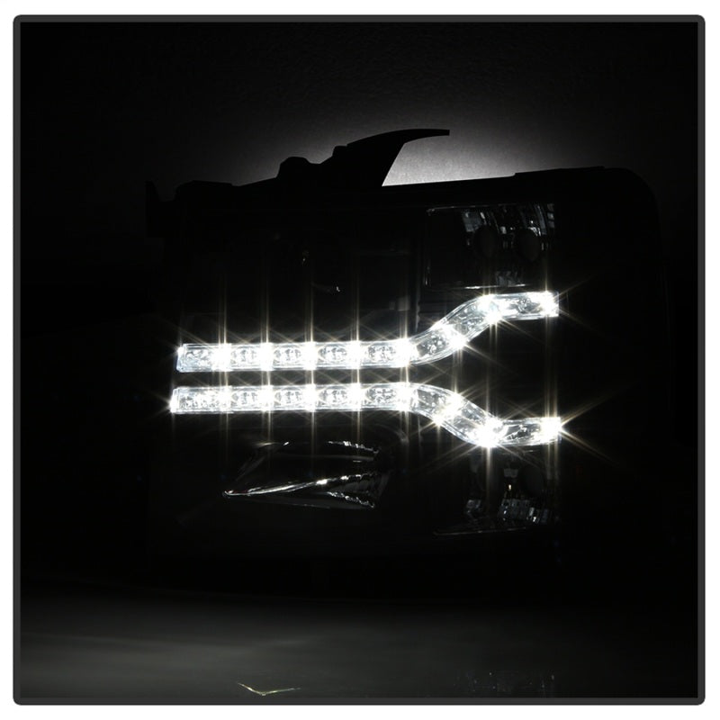 Phares de projecteur Spyder Chevy Silverado 1500 07-13 V2 - LED DRL - Noir PRO-YD-CS07V2-DRL-BK