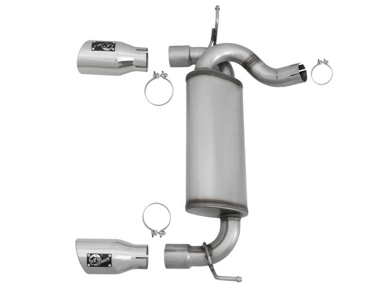 Échappement arrière aFe Rebel Series 2,5 pouces 409 SS avec embouts polis 07+ Jeep Wrangler (JK) V6 3,6 L/3,8 L