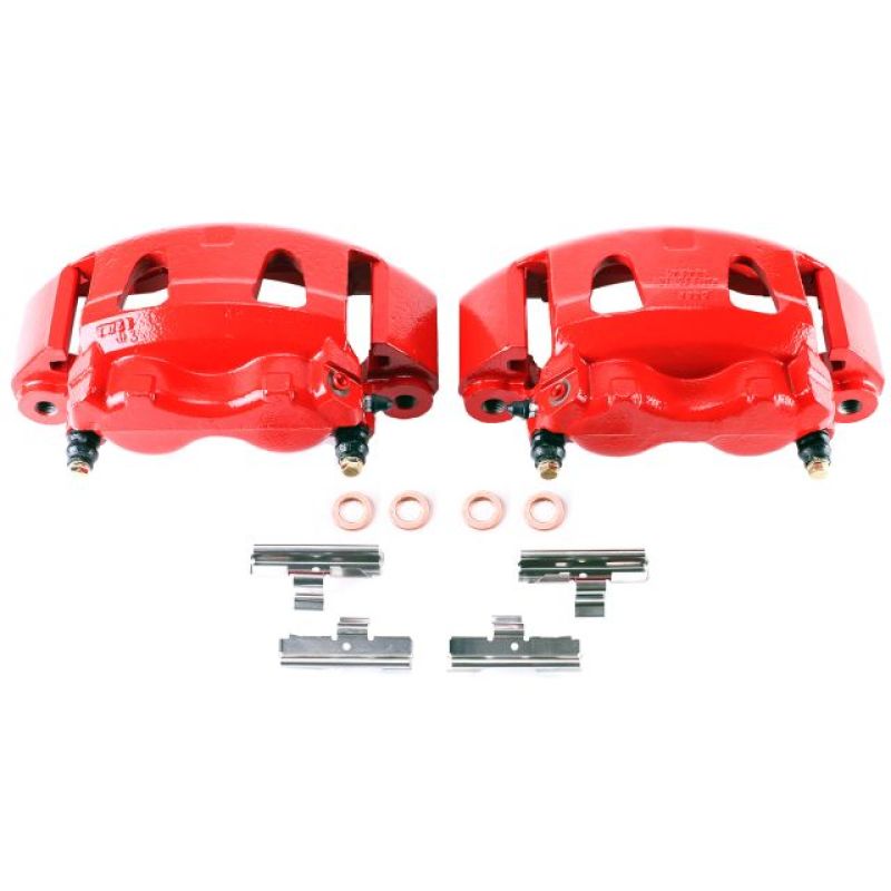Étriers avant rouges Power Stop 95-98 Ford E-350 avec supports - Paire