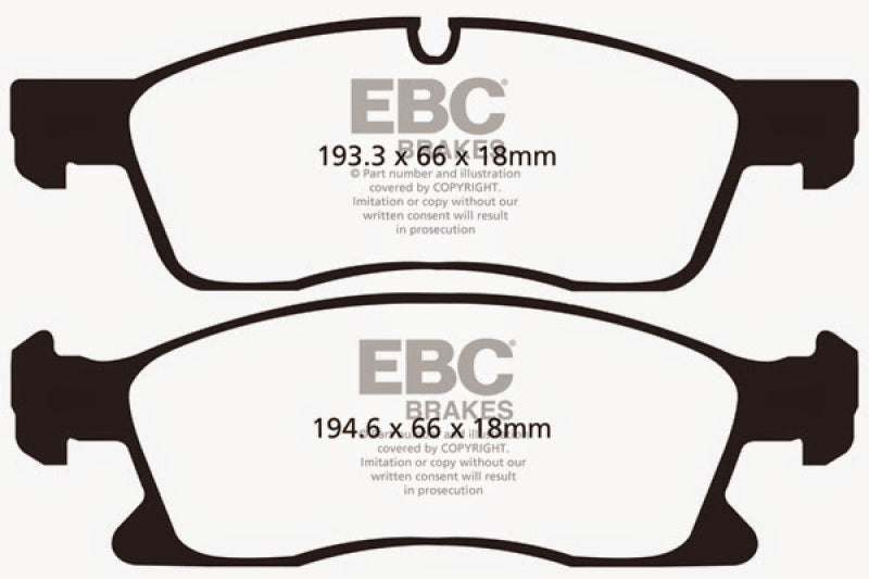 Plaquettes de frein avant extra-robustes EBC 11+ Dodge Durango 3.6