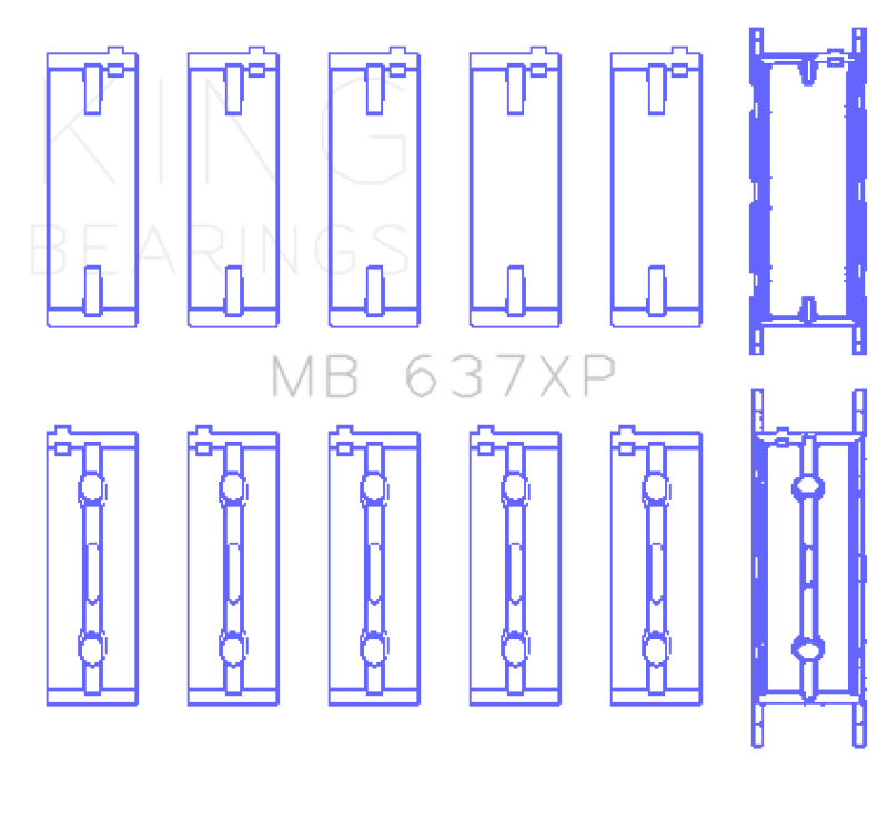 Roulements principaux de vilebrequin hautes performances King BMW S85B50A (taille STDX)
