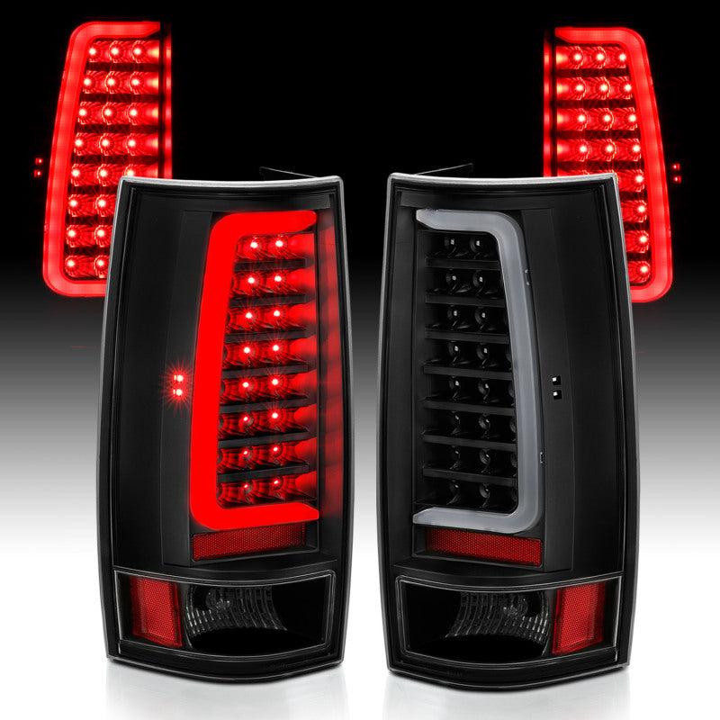 Feu arrière à LED ANZO 2007-2014 Chevy Tahoe style planche noir avec lentille transparente
