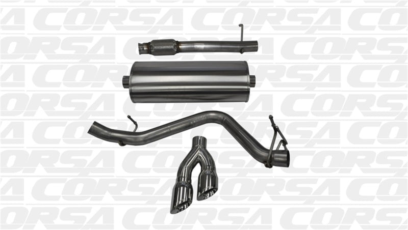 Corsa 14-19 GMC Sierra/Chevy Silv 1500 Reg. Cab/Long Bed 5.3L V8 Polished Single Side CB Exhaust
