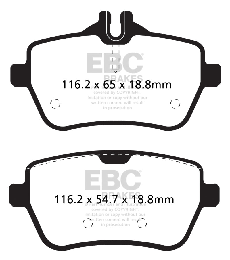 Plaquettes de frein arrière Redstuff EBC 14+ Mercedes-Benz S550 4.7 Twin Turbo