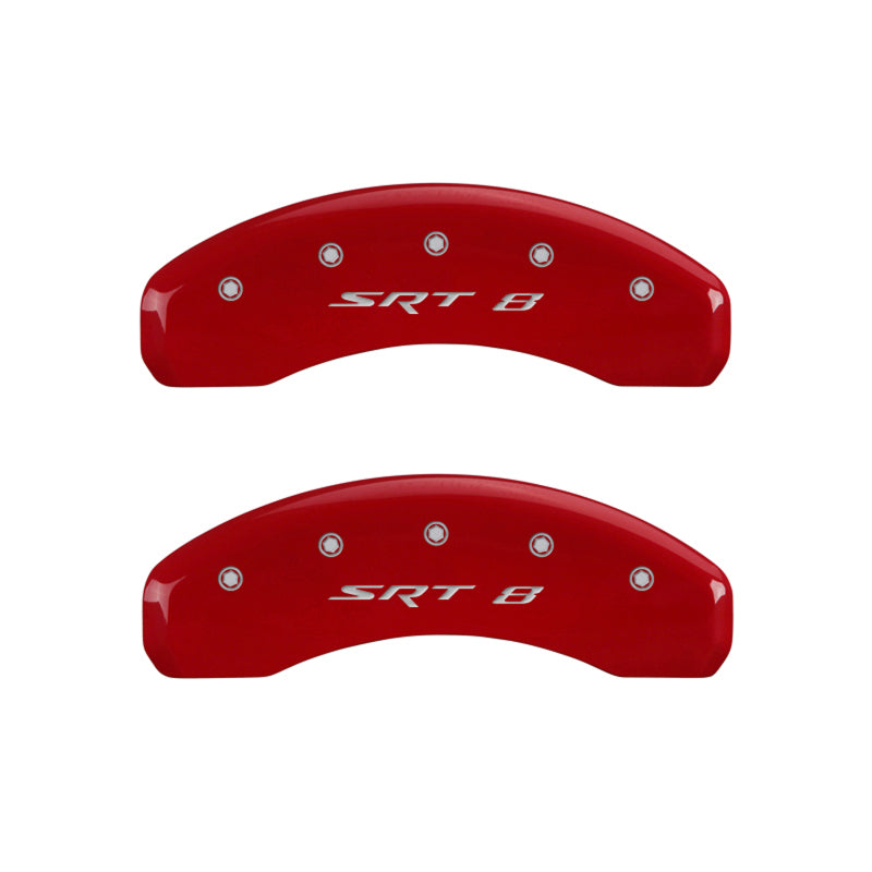 Couvre-étriers MGP 4 gravés avant et arrière SRT8 finition rouge argent ch