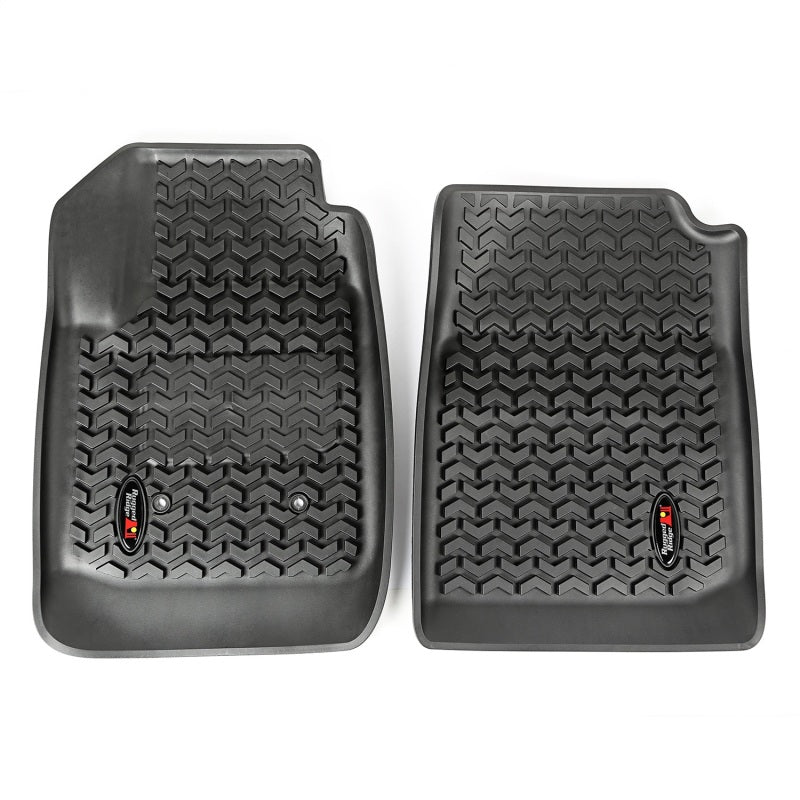 Revêtement de plancher avant Rugged Ridge noir pour Chevrolet / GMC Colorado / Canyon à cabine allongée 2015-2019