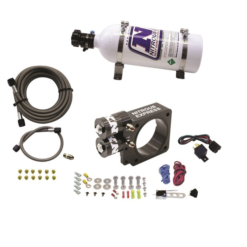 Kit de plaque nitreuse Nitrous Express 86-93 Ford Mustang GT 5.0L (tige de poussée) avec bouteille de 5 lb