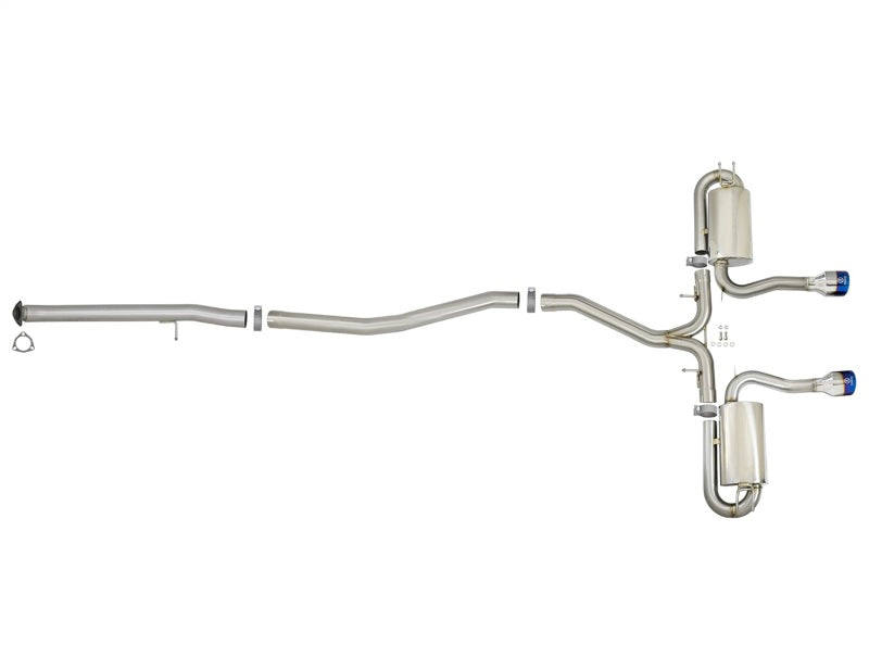 Système d'échappement Cat-Back aFe Takeda 3 pouces 304 SS avec embouts bleus 2017+ Honda Civic Si 4Dr I4 1,5 L (t)