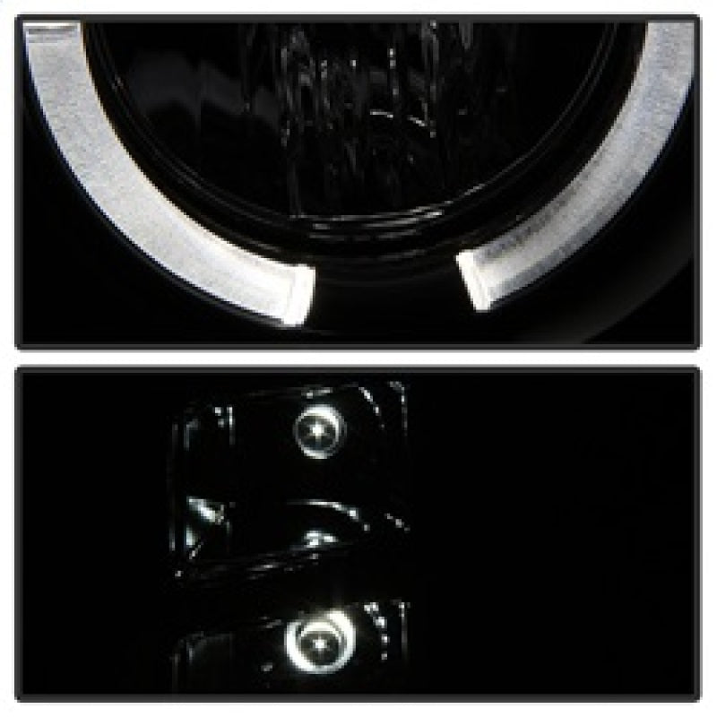 Phares de projecteur Spyder GMC Sierra 1500/2500 07-13 LED Halo- LED Blk Smke PRO-YD-GS07-HL-BSM