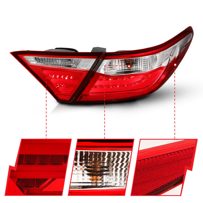 Feux arrière à LED ANZO 2015-2016 Toyota Camry Rouge/Clair