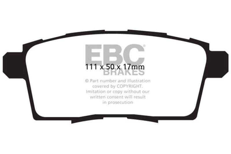 Plaquettes de frein arrière EBC Yellowstuff pour Ford Edge 3.5 2WD 06-08