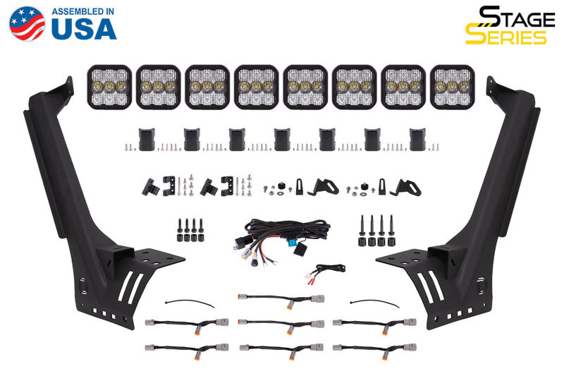 Kit de barre lumineuse combinée blanche pour pare-brise Jeep JL SS5 Pro CrossLink de Diode Dynamics