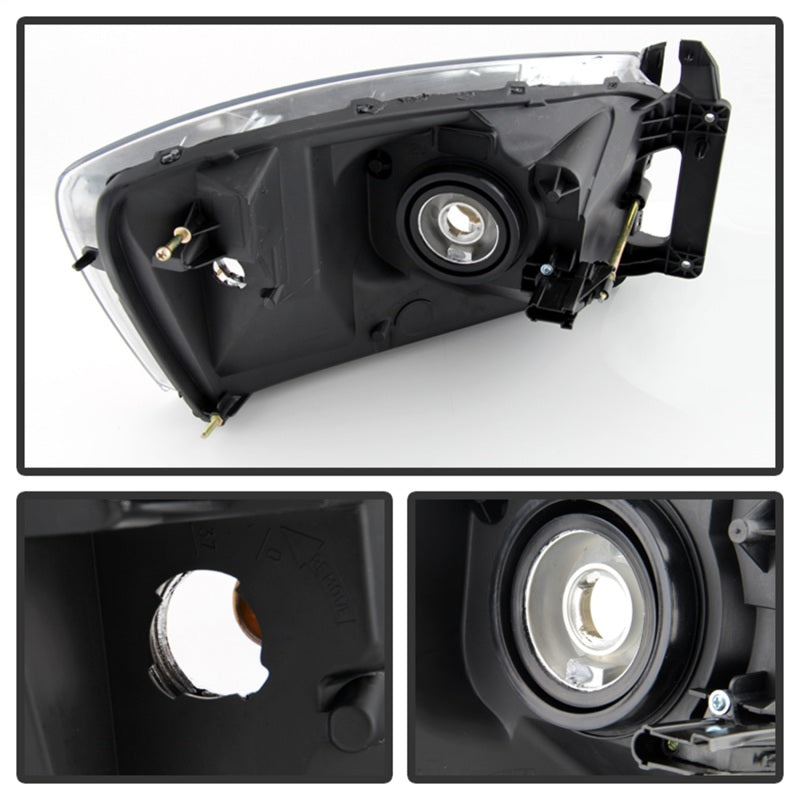 xTune Dodge Ram 1500 06-08 / Ram 2500/3500 06-09 Amber Crystal Headlights Chrome HD-JH-DR06-AM-C