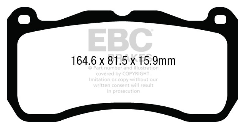 Plaquettes de frein avant EBC 13-14 Ford Mustang 5.8 Supercharged (GT500) Shelby Yellowstuff