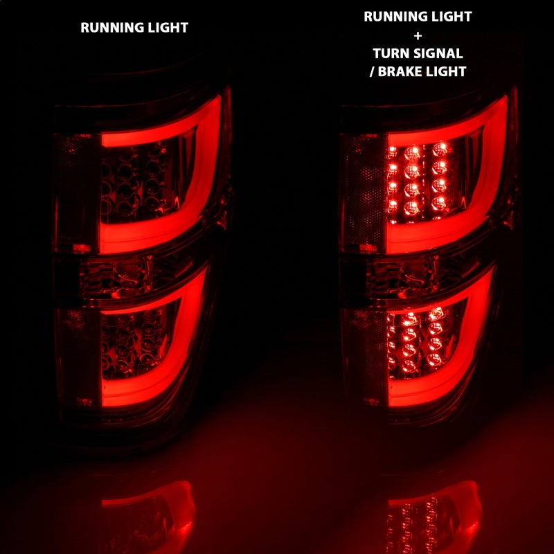 Feux arrière à LED ANZO 2009-2013 Ford F-150 Rouge/Clair